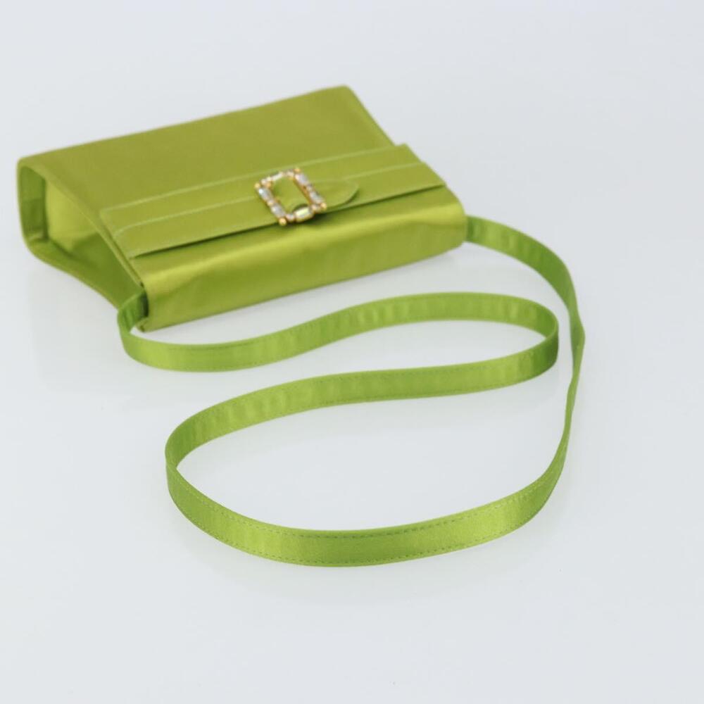 Salvatore Ferragamo Shoulder Bag Satin Green Auth 161011 - Picture 7 of 16